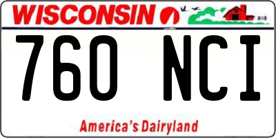 WI license plate 760NCI