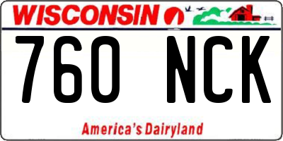 WI license plate 760NCK