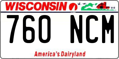 WI license plate 760NCM