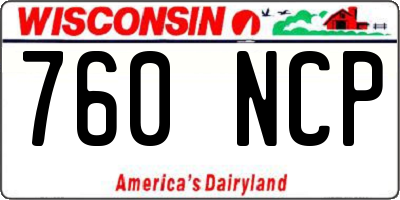WI license plate 760NCP