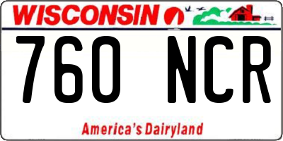 WI license plate 760NCR