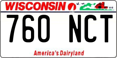 WI license plate 760NCT