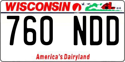 WI license plate 760NDD