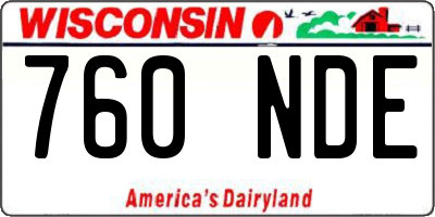 WI license plate 760NDE