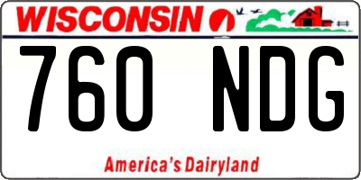 WI license plate 760NDG
