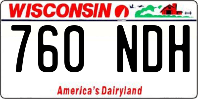 WI license plate 760NDH