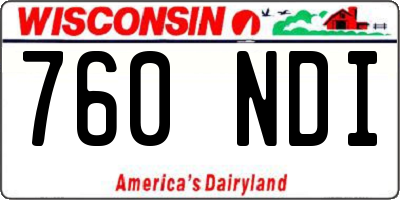 WI license plate 760NDI