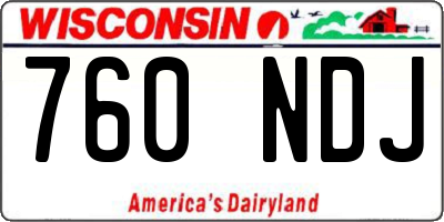 WI license plate 760NDJ