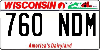 WI license plate 760NDM