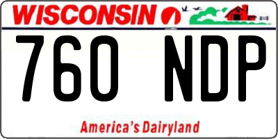 WI license plate 760NDP