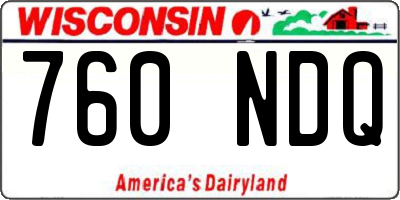WI license plate 760NDQ