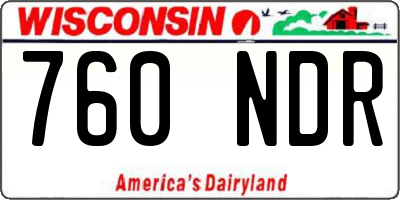 WI license plate 760NDR