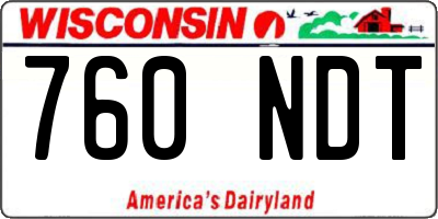 WI license plate 760NDT