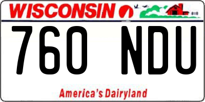 WI license plate 760NDU