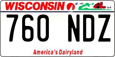 WI license plate 760NDZ