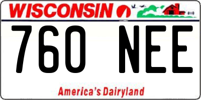 WI license plate 760NEE
