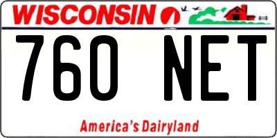 WI license plate 760NET