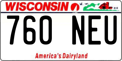 WI license plate 760NEU