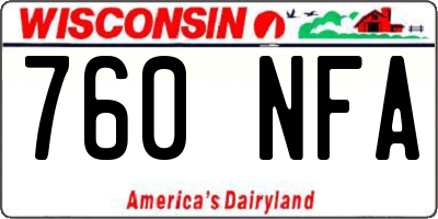 WI license plate 760NFA