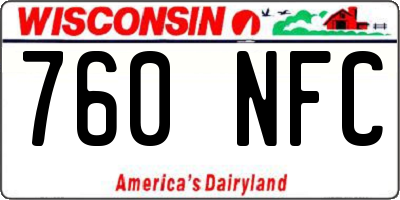 WI license plate 760NFC