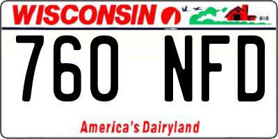 WI license plate 760NFD