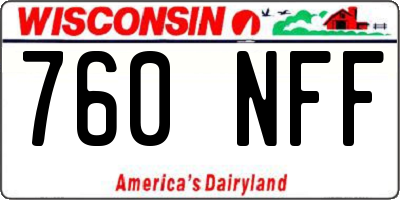 WI license plate 760NFF