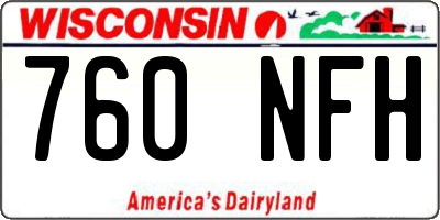 WI license plate 760NFH
