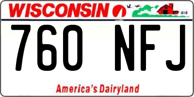WI license plate 760NFJ