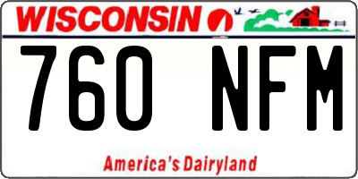 WI license plate 760NFM