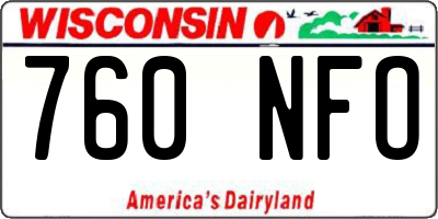 WI license plate 760NFO