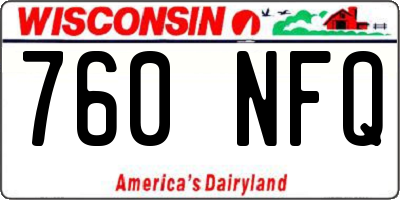 WI license plate 760NFQ