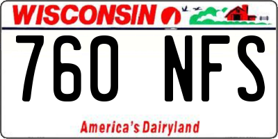 WI license plate 760NFS