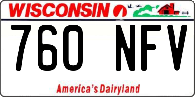 WI license plate 760NFV