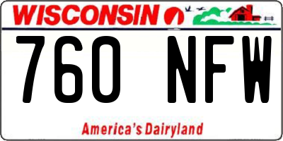 WI license plate 760NFW