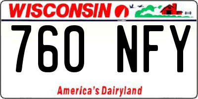 WI license plate 760NFY