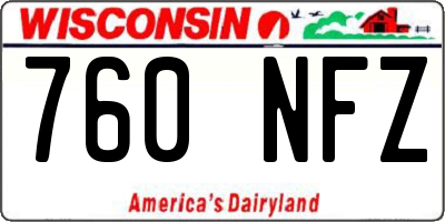 WI license plate 760NFZ
