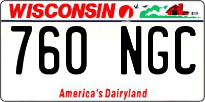 WI license plate 760NGC