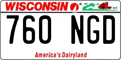 WI license plate 760NGD