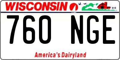 WI license plate 760NGE