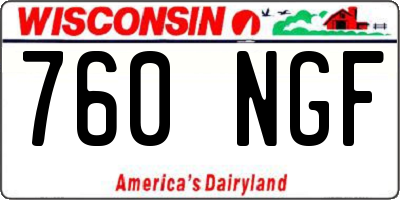 WI license plate 760NGF