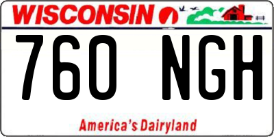 WI license plate 760NGH