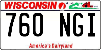 WI license plate 760NGI