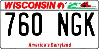WI license plate 760NGK