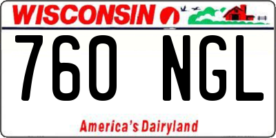 WI license plate 760NGL