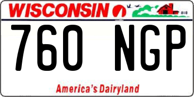 WI license plate 760NGP