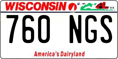 WI license plate 760NGS