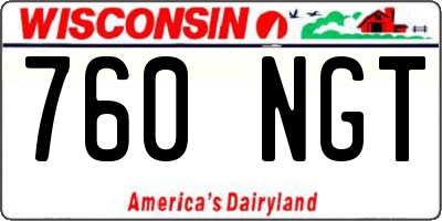 WI license plate 760NGT