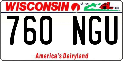 WI license plate 760NGU