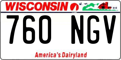 WI license plate 760NGV