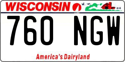 WI license plate 760NGW